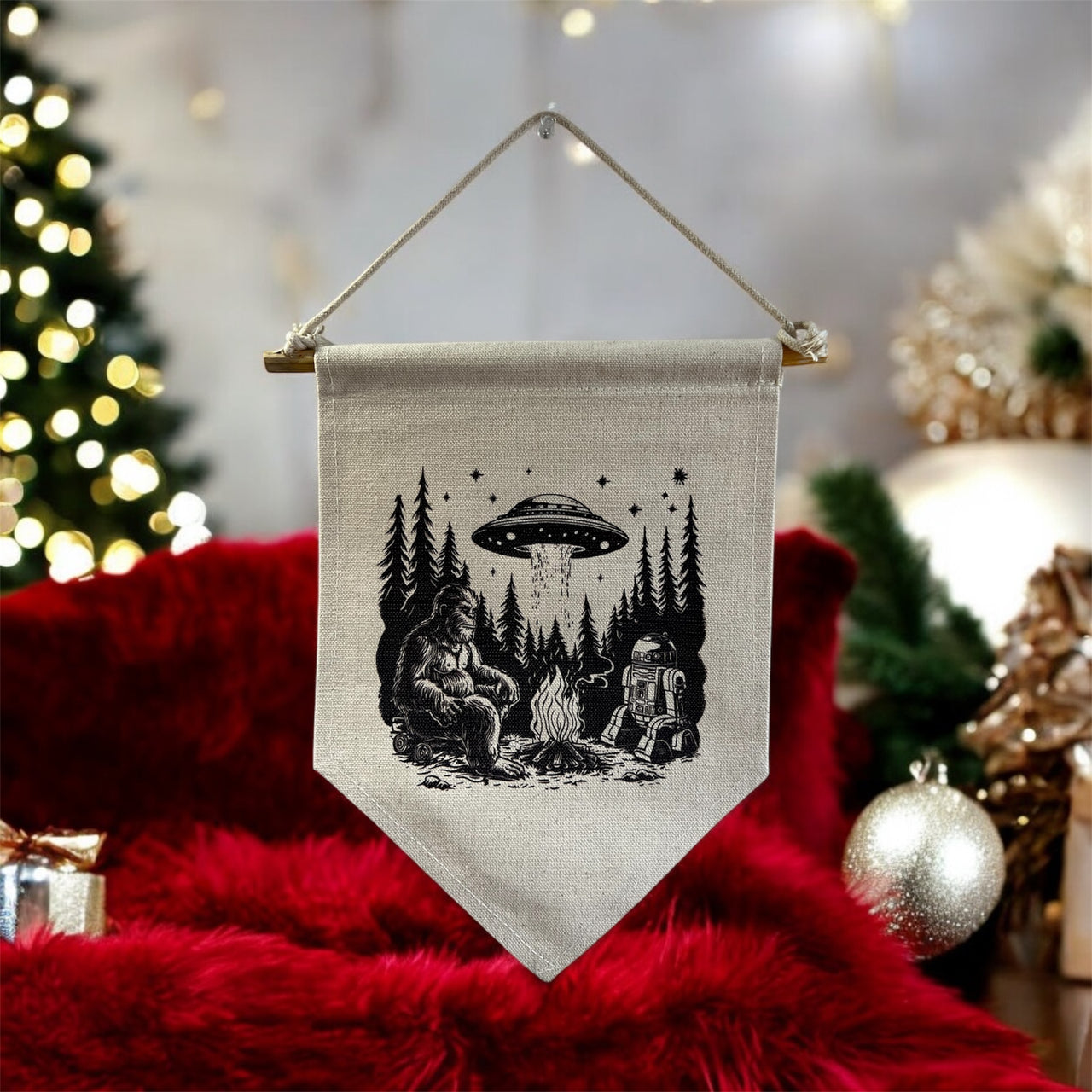 Bigfoot Alien and Starwars canvas Wall Decoration Flag