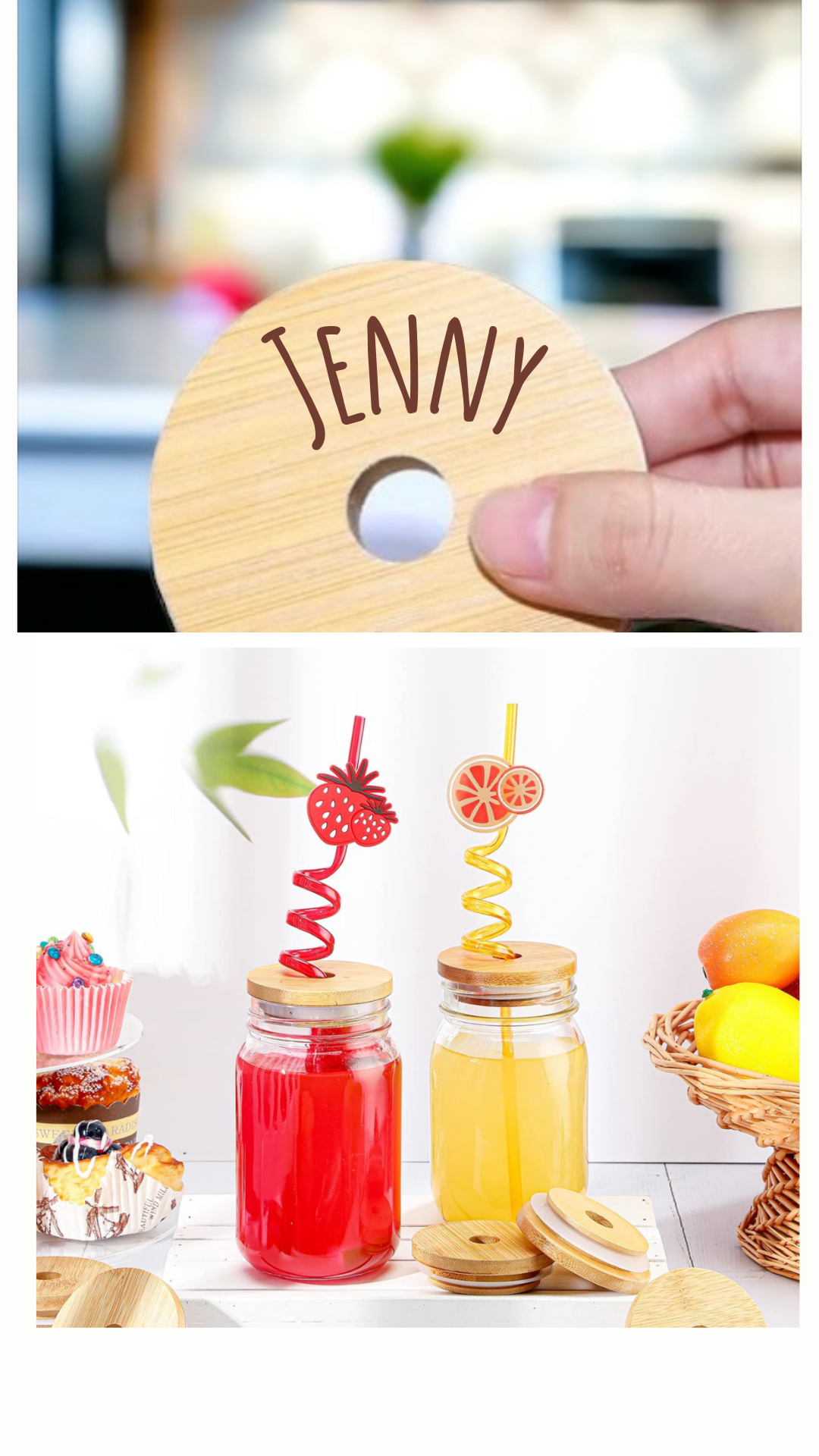 Mason Jar Cover with straw hole