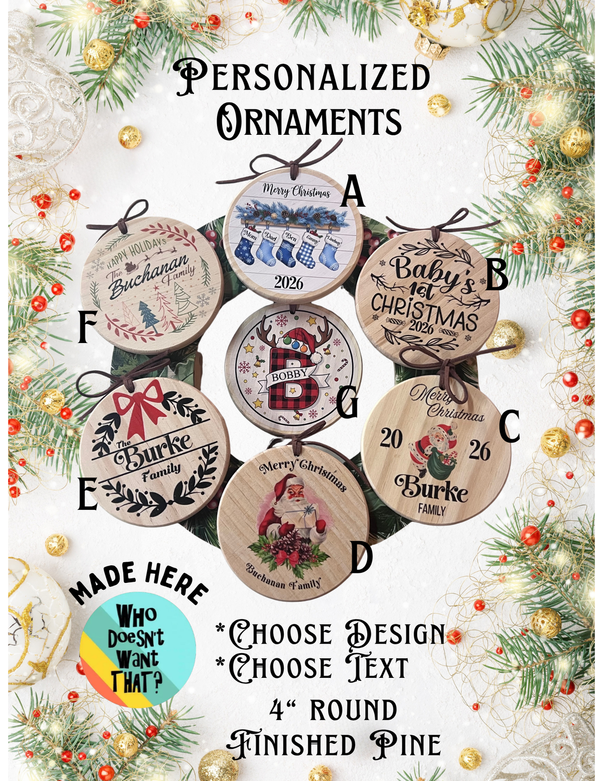 Custom Ornament,  FREE SHIPPING USA