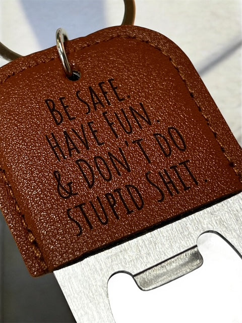 Personalized Leather Bottle opener Keychain